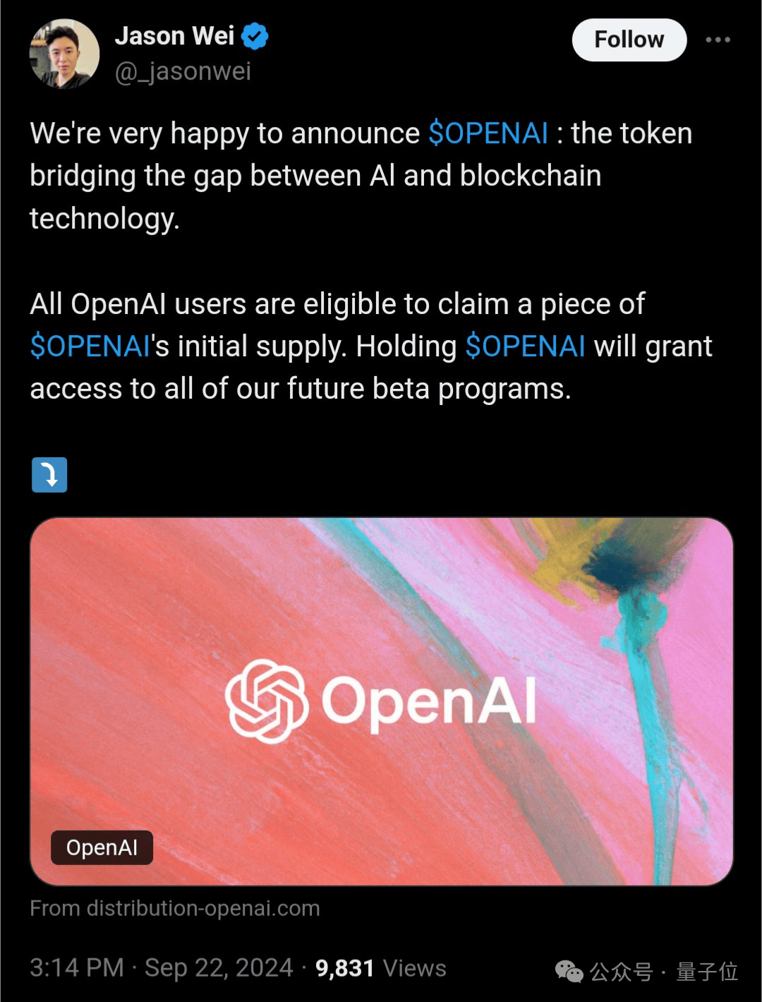 OpenAI被币圈黑客盗号<strong></p>
<p>币圈名人</strong>，15个月内第四起，网友：还敢相信他们的AI安全吗？