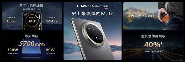 华为Mate 70系列正式发布：整机性能暴增40%<strong></p>
<p>在线交易</strong>，搭载原生鸿蒙系统