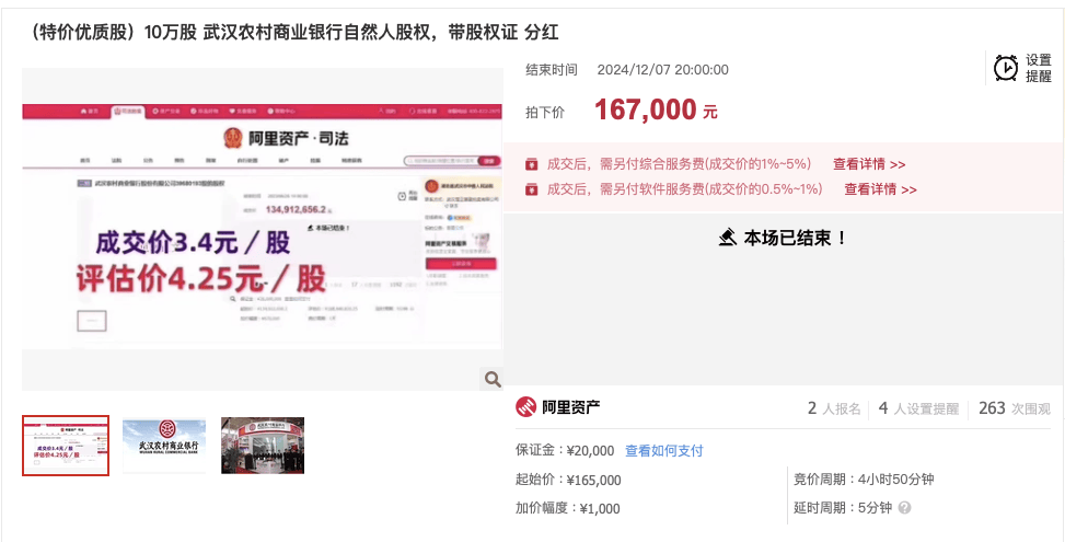 武汉农商行8万股1元起拍：真实性成疑<strong></p>
<p>一元月亮币</strong>，内部人加价，外部人难捡漏？